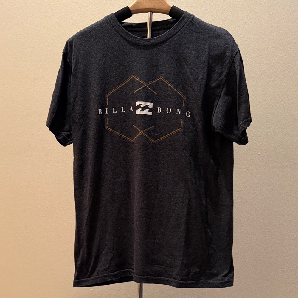 Billabong Charcoal Tee with Gold Accents